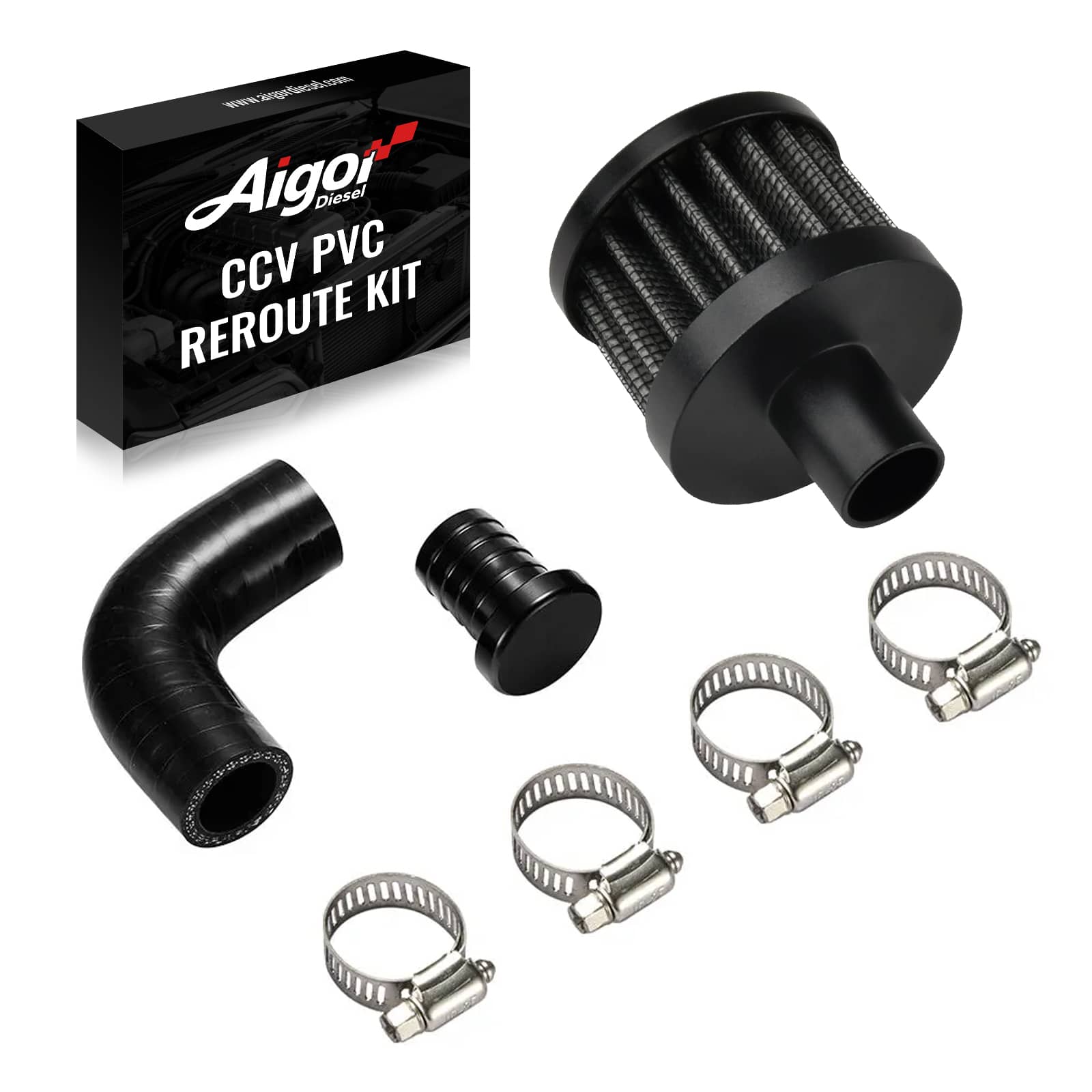 CCV PCV Filter Delete for 6.7 Diesel Cummins 2007-2025 Dodge/Ram ReRoute Engine Ventilation Kit | Aigor diesel