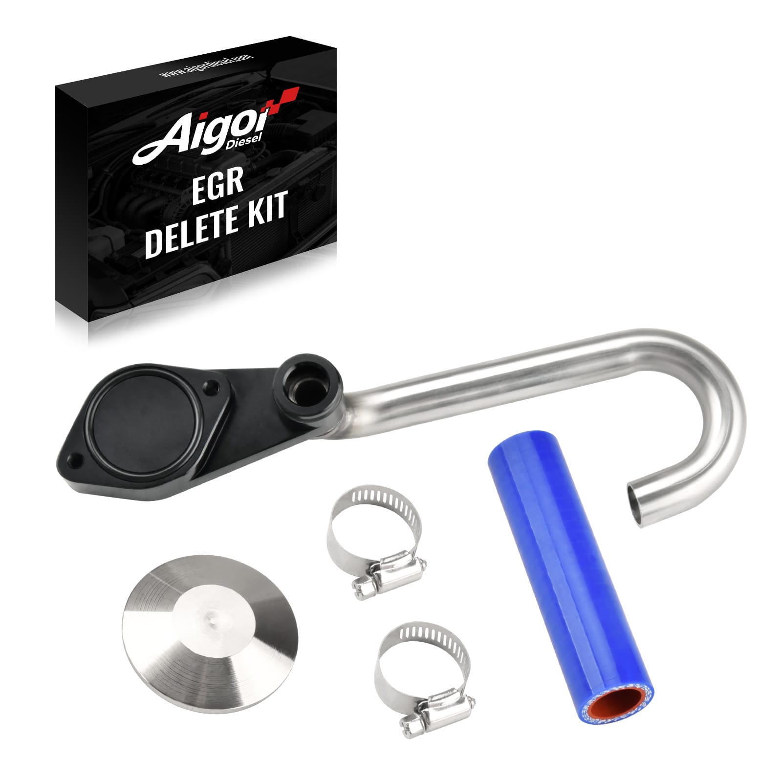 EGR Valve & Cooler Delete Kit 6.0L Powerstroke For 2003-2007 Ford F250 F350 F450 F550 Diesel Block Off Plate & Coolant Bypass