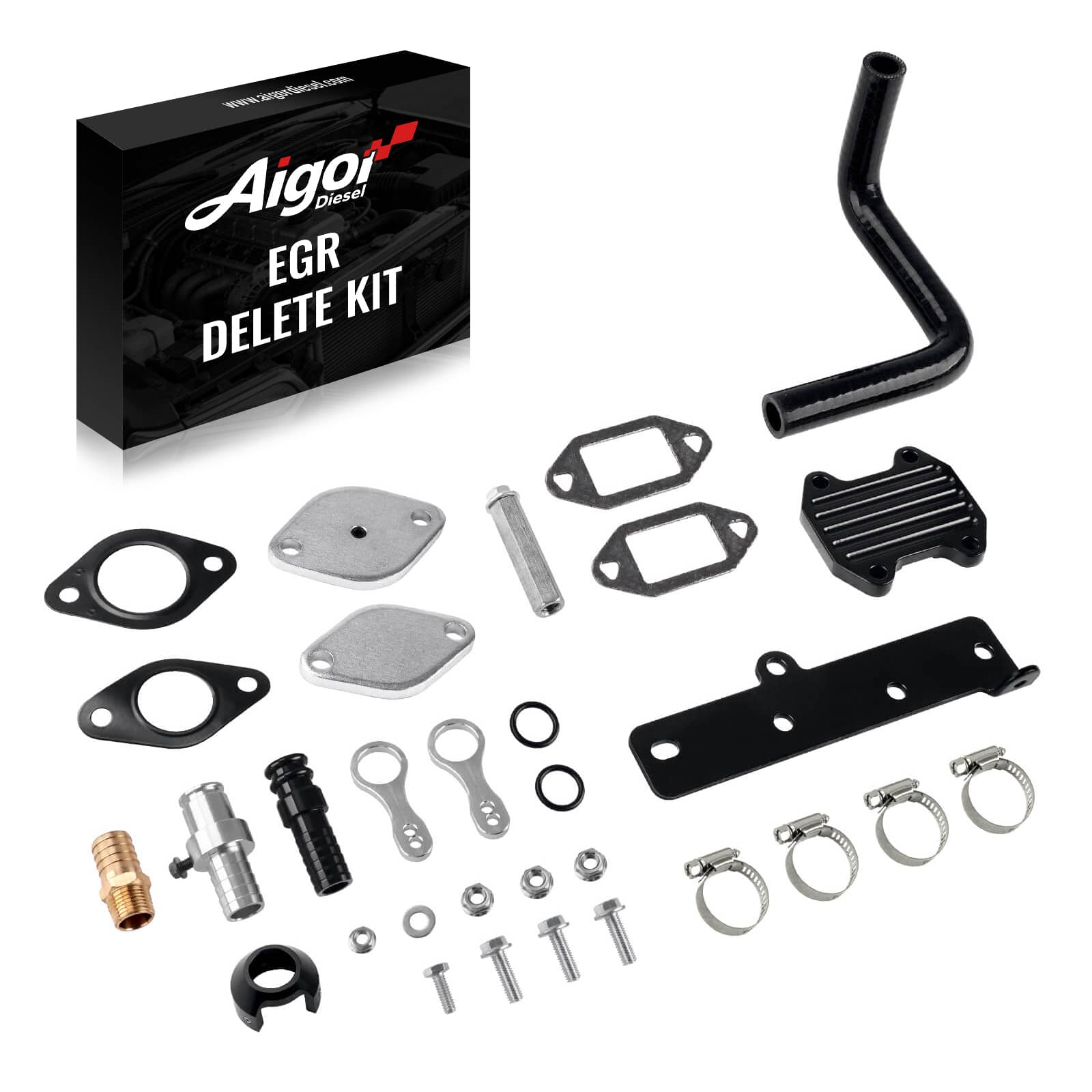 EGR Valve & Cooler Delete Kit For 2010-2024 6.7L Cummins Dodge Ram 2500 3500 Diesel with Block Off Plate & Coolant Bypass | Aigor diesel