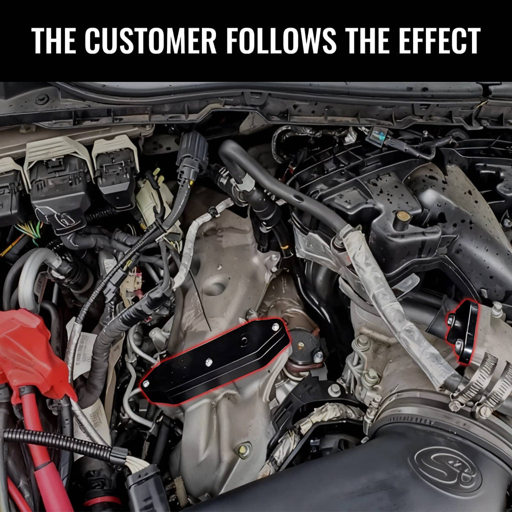 EGR Valve & Cooler Delete Kit For 2015-2016 6.7L Powerstroke Diesel Ford F250 F350 F450 F550 Diesel Block Off Plate(Upgraded, Black) | Aigor diesel